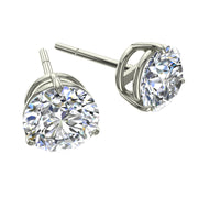 Boucles d'oreilles diamants naturels ronds 3.00 carats or blanc Cristina